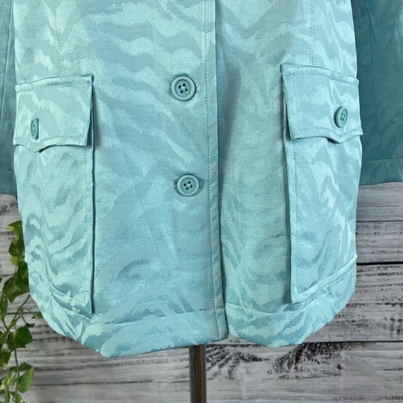 Linea by Louis Dell'Olio Blazer Jacket size Small Blue Jacquard Wedding Church - Picture 7 of 15